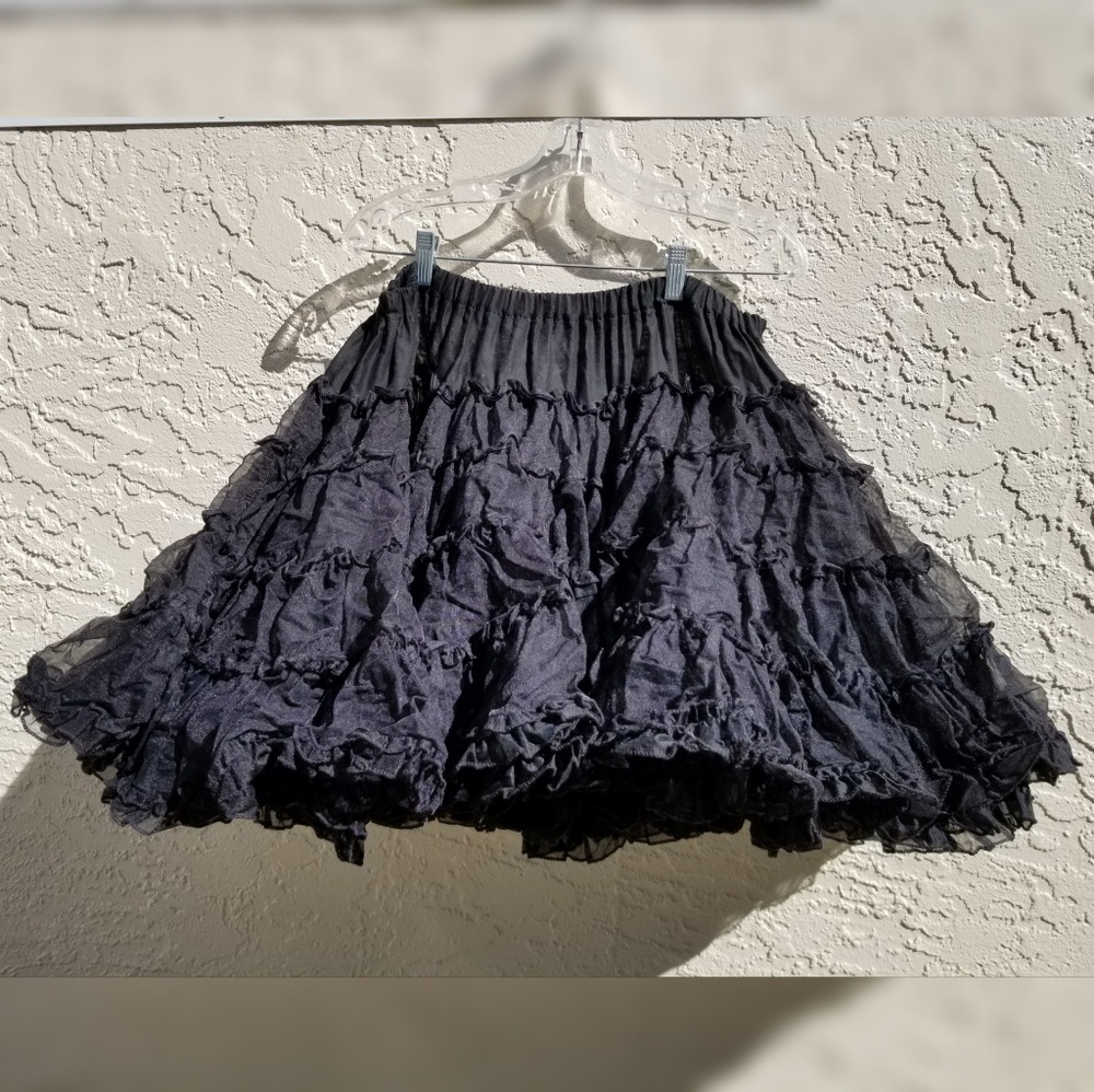 Ruffled Black Petticoat Tutu • Rockabilly Pin-Up